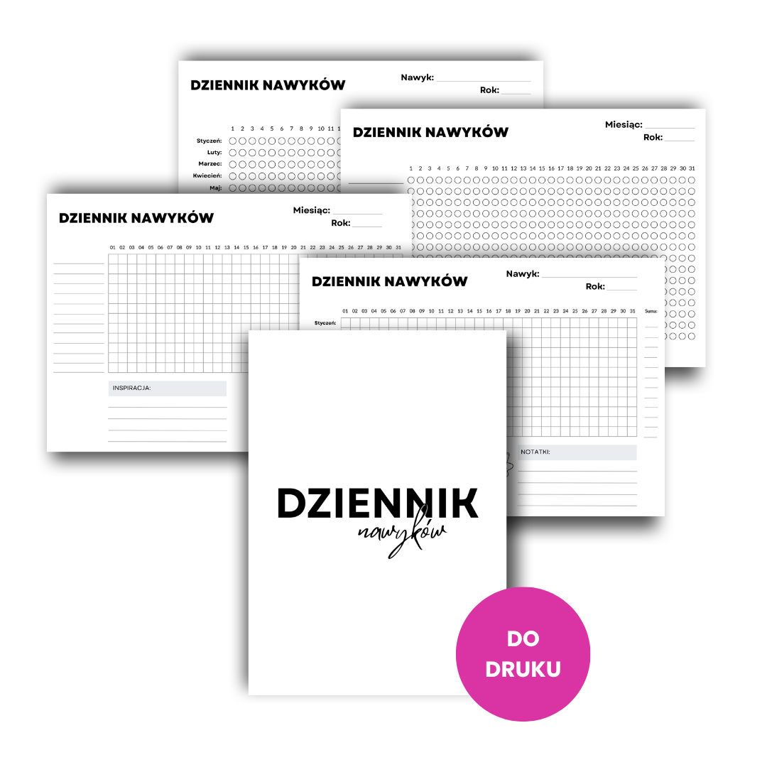 Dziennik nawyków do druku minimalistyczny elegancki